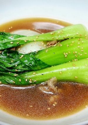 牛こま肉とチンゲン菜のオイスターソース煮-レシピのメイン写真