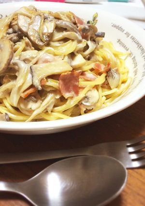 きのこクリームパスタ-レシピのメイン写真