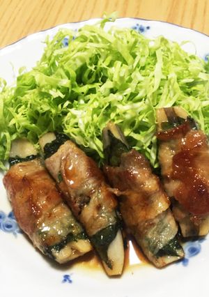 蓮根しそ豚肉巻き-甘辛たれ--レシピのメイン写真
