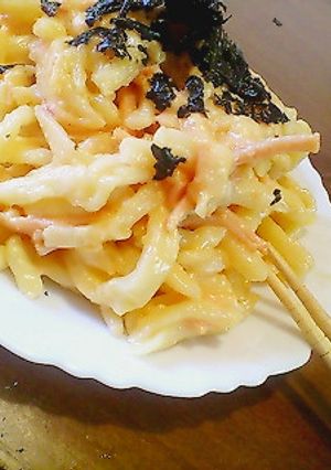 うどんでカルボナーラ風(明太子)-レシピのメイン写真