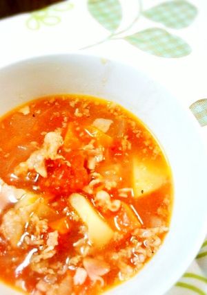 スーププロセッサー♡食べるトマトスープ♪-レシピのメイン写真