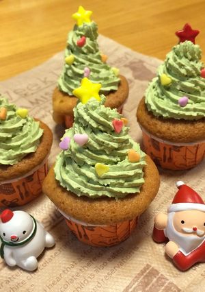 Xmas♡ツリーカップケーキ-レシピのメイン写真