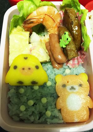 やる気の出ない日のキャラ弁（笑）-レシピのメイン写真