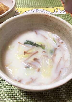 簡単5分☆白菜と青梗菜の熱々ミルクスープ-レシピのメイン写真