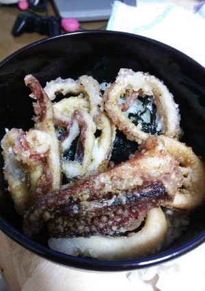 ガッツリ食べたい!イカの天丼♡-レシピのメイン写真