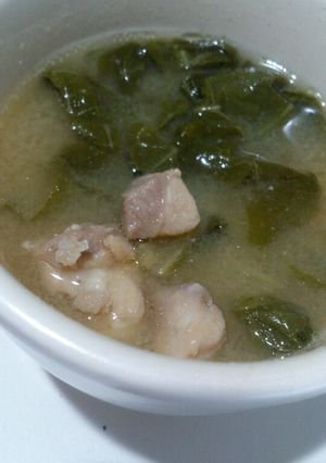 鶏肉と白なのお味噌汁-レシピのメイン写真