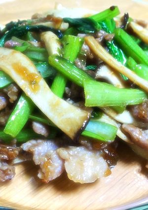簡単♫小松菜と豚肉のオイスターソース炒め-レシピのメイン写真