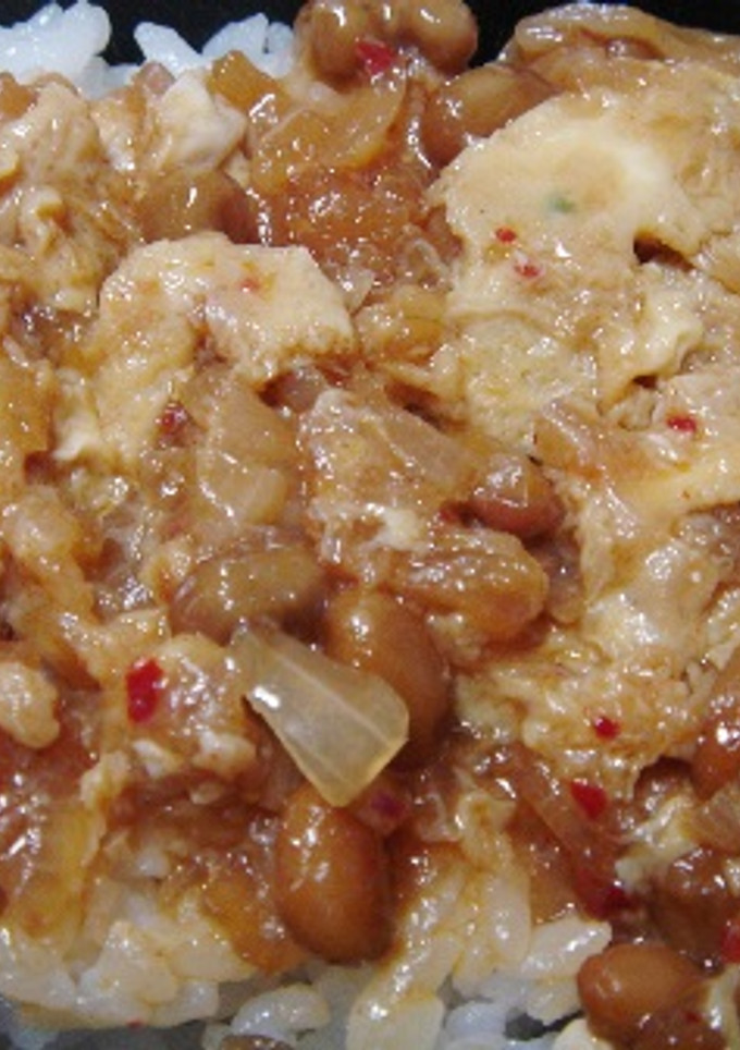 はまるよ！納豆キムチの卵とじ丼-レシピのメイン写真