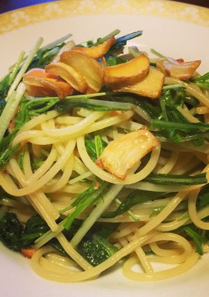 鮭と水菜のパスタ-レシピのメイン写真