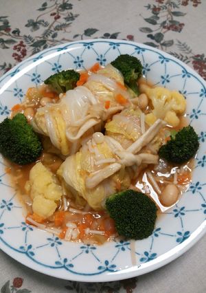 トマトベースの白菜ベーコンロール巻き-レシピのメイン写真