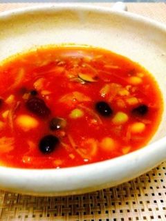 【20分】朝食に♡豆と大蒜のトマトスープ-レシピのメイン写真