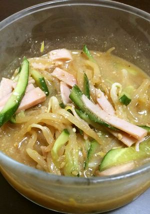 もやし、きゅうり、ハムのゴマ甘酢和え-レシピのメイン写真