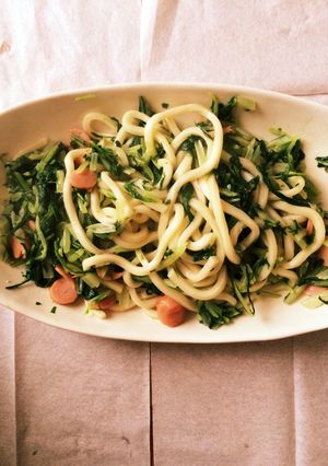 水菜の洋風焼うどん-レシピのメイン写真