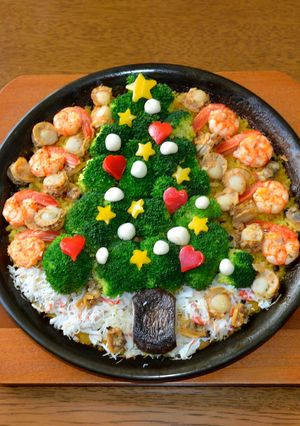 クリスマスツリーパエリャ-レシピのメイン写真