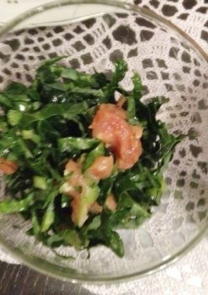 青菜の梅ワサビ白だし和え♡-レシピのメイン写真