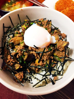 ナスとひき肉の肉味噌丼-レシピのメイン写真