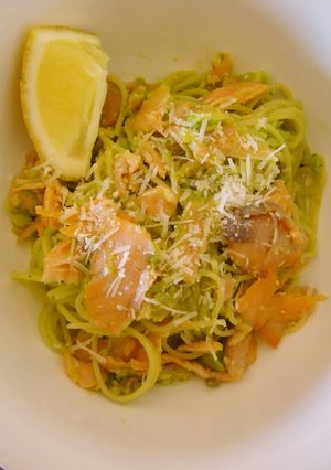 アボカドとスモークサーモンのパスタ-レシピのメイン写真