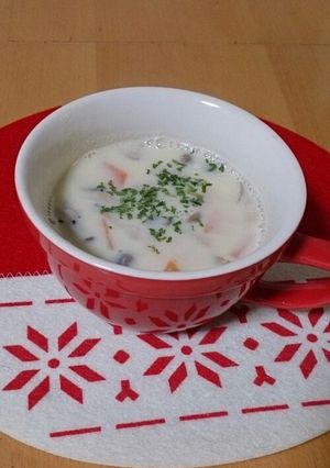 ホッとあったか豆乳みそスープ♪-レシピのメイン写真