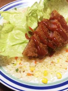 えびピラフのハムカツのせピラ-レシピのメイン写真