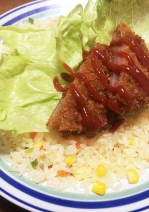 えびピラフのハムカツのせピラ-レシピのメイン写真