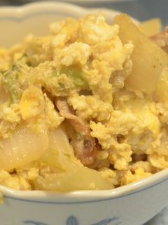 白菜と豚肉のチーズ卵とじ-レシピのメイン写真