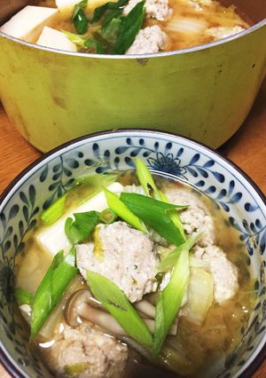 イワシのつみれ鍋、味噌とにんにくで！-レシピのメイン写真