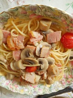 夫が作るマッシュルームスパゲティ-レシピのメイン写真