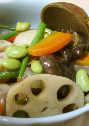 繊維たっぷり！ひたし豆でとろ～り根菜煮-レシピのメイン写真