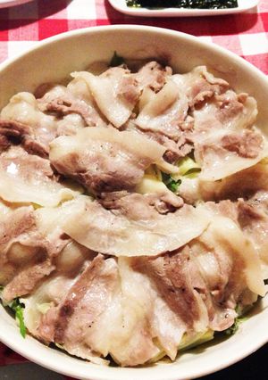 簡単☆楽ちん豚バラ野菜のレンジ蒸し☆-レシピのメイン写真