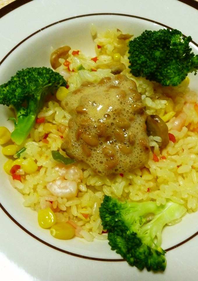 簡単納豆のせエビピラフ-レシピのメイン写真
