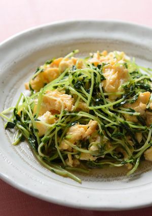 豆苗（とうみょう）と卵のふわとろ炒め-レシピのメイン写真