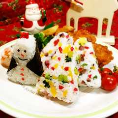รูปของ クリスマスツリー寿司とスノーマン