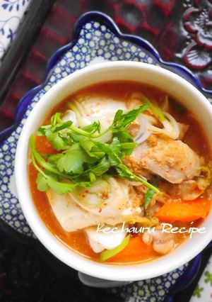 熱々☆豆腐&ゴマたっぷり味噌キムチ煮込み-レシピのメイン写真