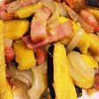 さつまいもとベーコンのバター炒め