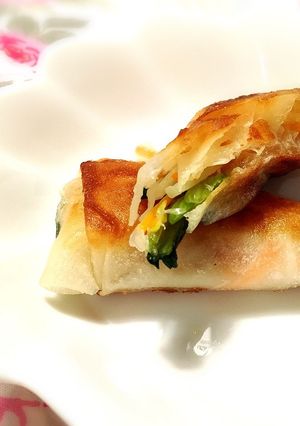 小松菜と玄米餅の春巻き-レシピのメイン写真