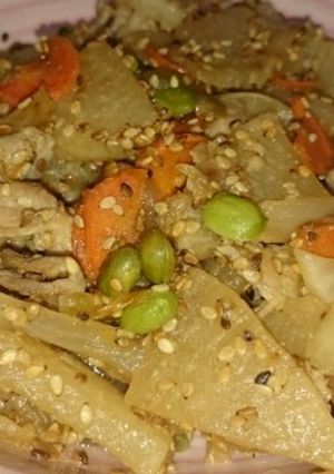 ごまたっぷり大根と豚肉炒め-レシピのメイン写真