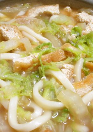 ＊たっぷり白菜と油揚げの煮込みうどん＊-レシピのメイン写真