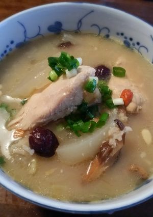 芯から暖か♪冷飯と鶏ムネで参鶏湯(圧力鍋-レシピのメイン写真