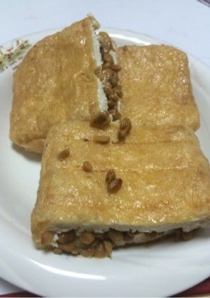 栃尾の油揚げ 納豆入り カリッと焼き-レシピのメイン写真