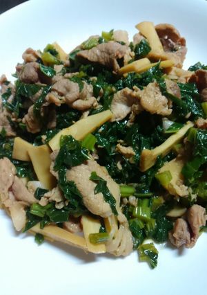 豚肉と大根の葉のバター醤油炒め-レシピのメイン写真