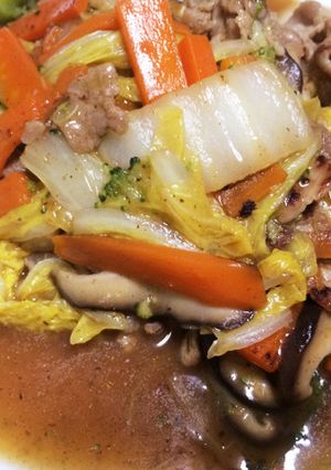 八宝菜風あるもの野菜でオイスター炒め-レシピのメイン写真