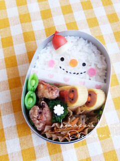 幼稚園 キャラ弁♡クリスマス 雪だるま-レシピのメイン写真