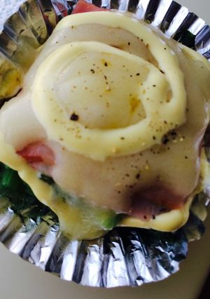 菜の花ベーコンチーズの重ね焼き-レシピのメイン写真