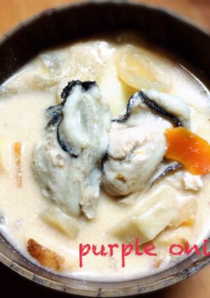 濃厚!牡蠣と根菜のポカポカ粕汁-レシピのメイン写真