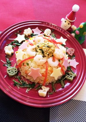 リース風ちりめん山椒水菜のマヨ卵のせピラ-レシピのメイン写真