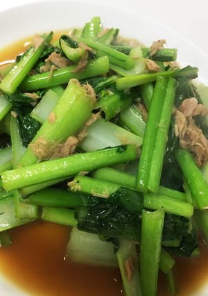 小松菜とシーチキンの醤油炒め-レシピのメイン写真