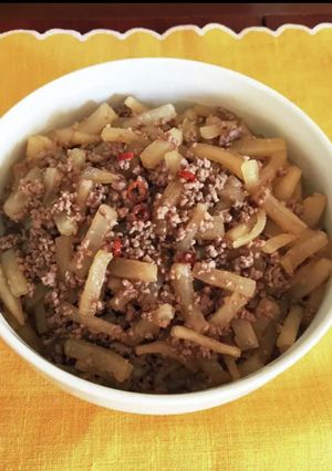 大根消費に豚ひき肉の甘辛炒め。常備菜！-レシピのメイン写真