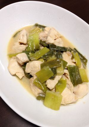 レンジで6分♪鶏むねとネギの甘味噌煮-レシピのメイン写真