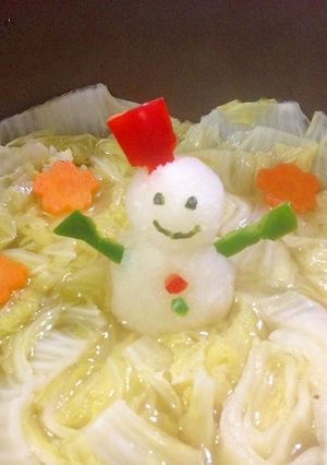 ミルフィーユ鍋♪雪だるまおろしアート-レシピのメイン写真