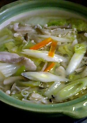 白菜と豚肉のごま油風味の塩鍋-レシピのメイン写真